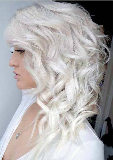 Princess Platinum Blonde Shoulder Length Textured Womens Hairstyle Idea