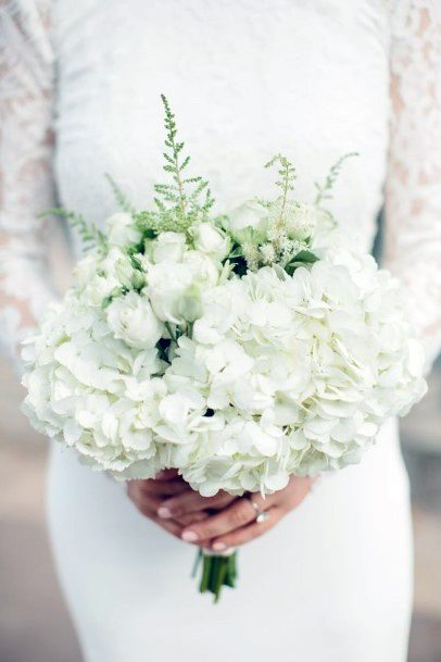 Pristine Clear White Hydrangea Wedding Flowers