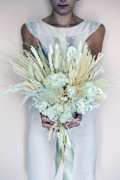 Pristine White Boho Wedding Flowers Bunch Art