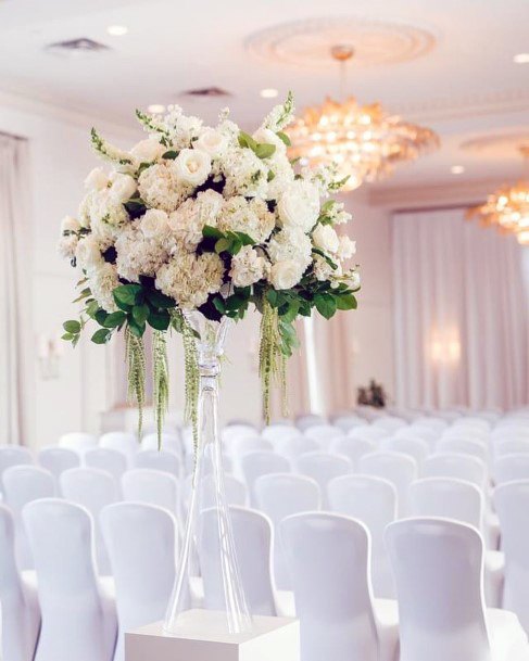 Pristine White Furniture Wedding Ceremony Decorations