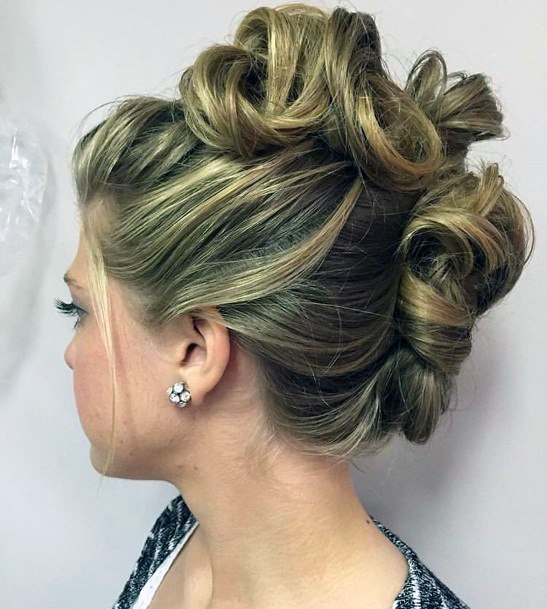Prom Updo Large Pinned Curls On Center Of Head Of Girl