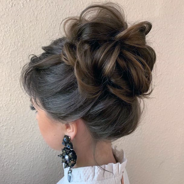 Prom Updo Thick Chocolate Hair Color With Weave Bun Ideas