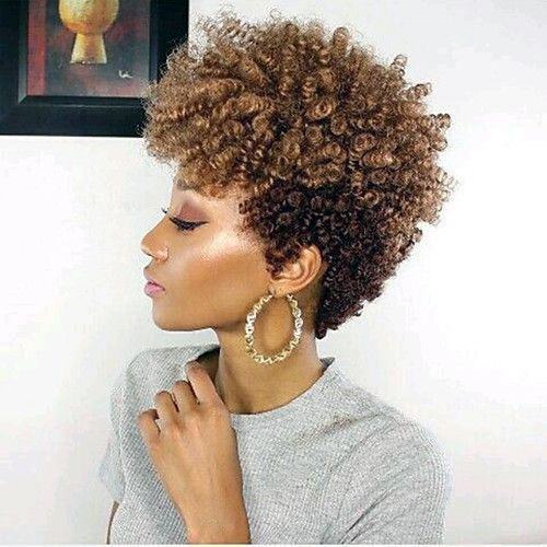 Puffy Brown Bob Short Curly Hairstyles For Black Women