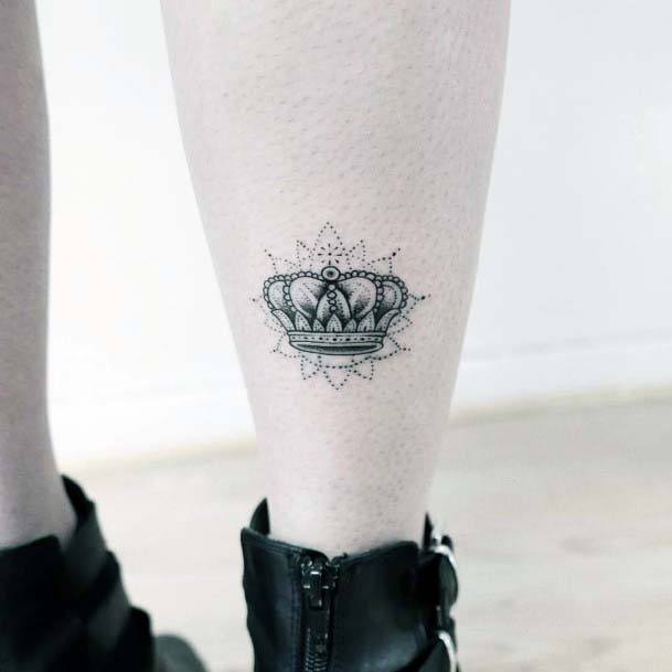 Puffy Crown Tattoo Womens Ankles