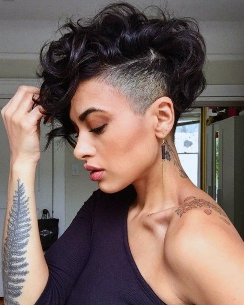 Puffy Shaved Hairstyles For Women