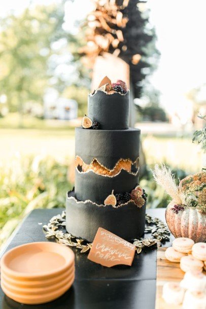 Pumpkin Black Wedding Cake
