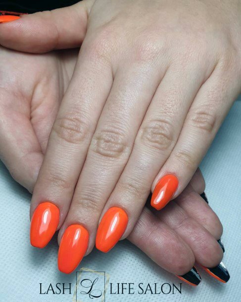 Pumpkin Colored Almond Nails For Women