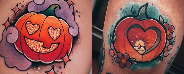 Top 100 Best Pumpkin Tattoos For Women – Jack-O-Lantern Design Ideas