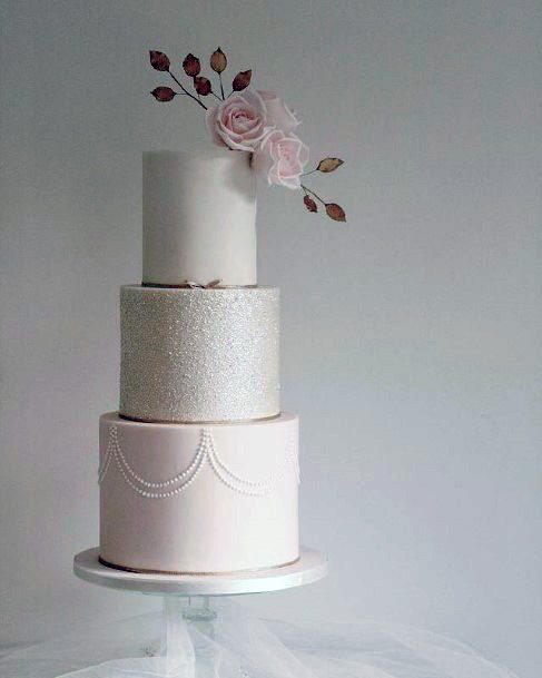 Pure White 3 Tier Wedding Cake Women