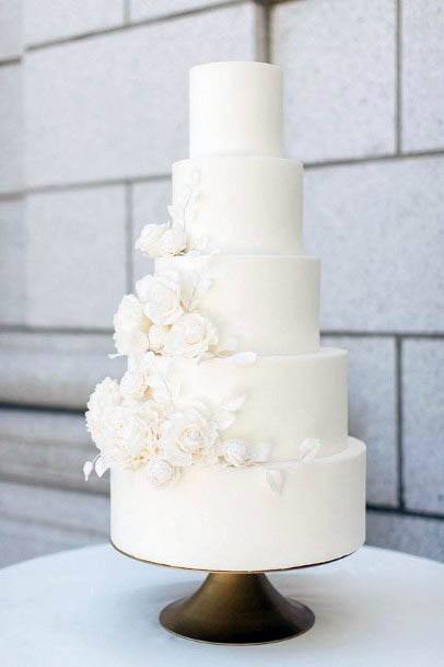 Pure White Wedding Cake Flowers