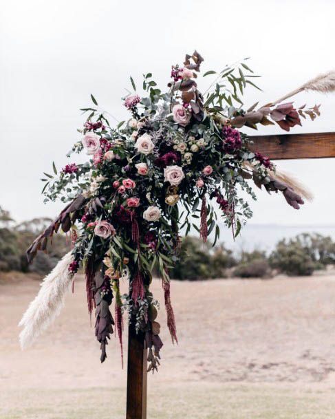 Purple And Red Wedding Flowers