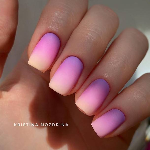 Purple And Yellow Nail Feminine Designs