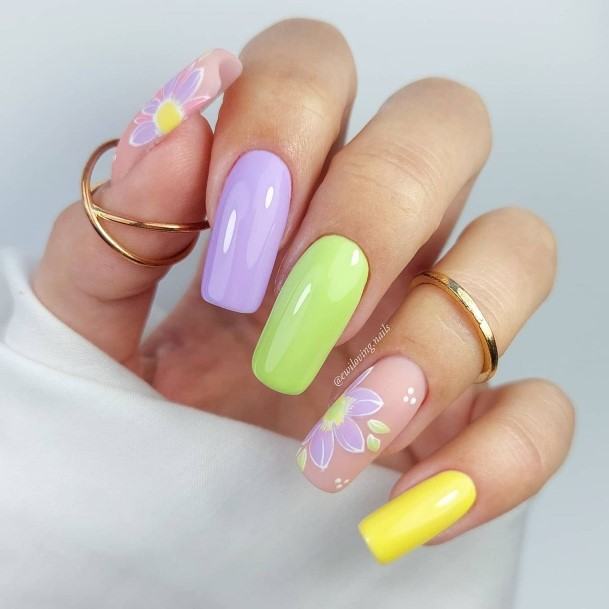 Purple And Yellowic Womens Purple And Yellow Nail Designs