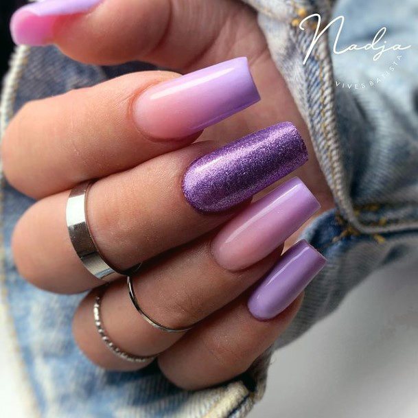 Purple Dress Nails Feminine Ideas