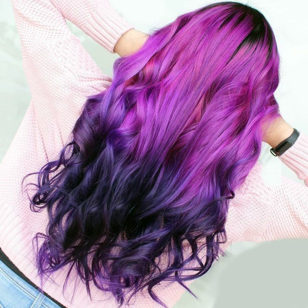 Purple Hairstyle Modern Design For Women