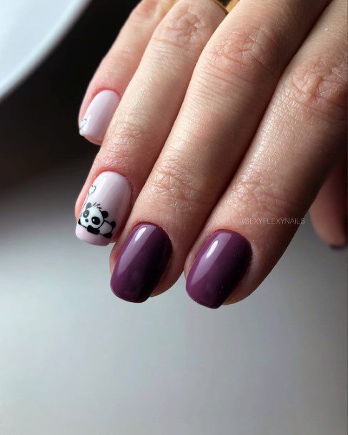 Purple Nails And Panda