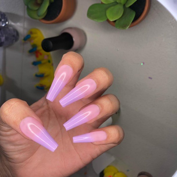 Purple Ombre Girls Nail Ideas