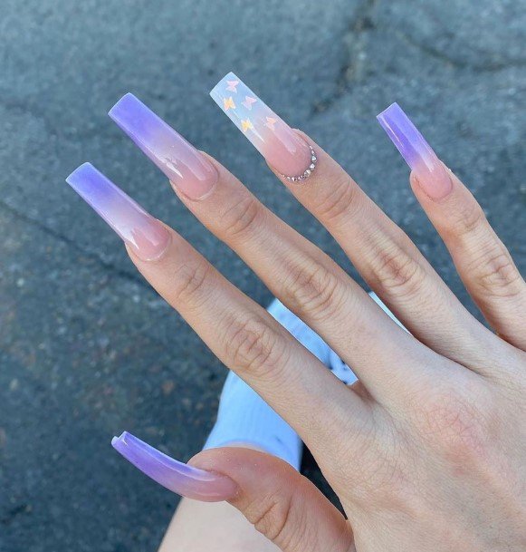 Purple Ombre Nail Design Inspiration For Women