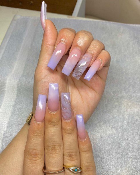 Purple Ombre Nail Feminine Designs