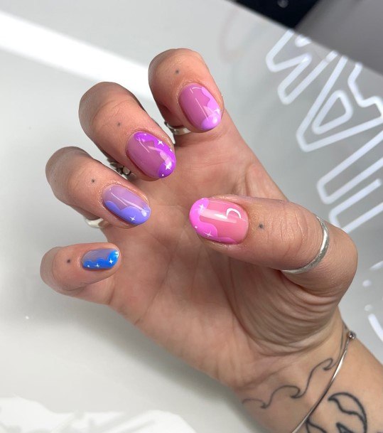 Purple Ombre Nails Feminine Ideas