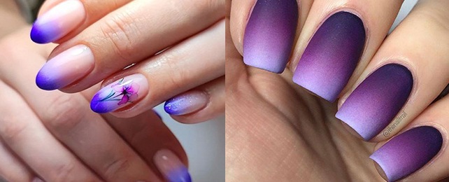 7. Black and Purple Gradient Nail Art - wide 1