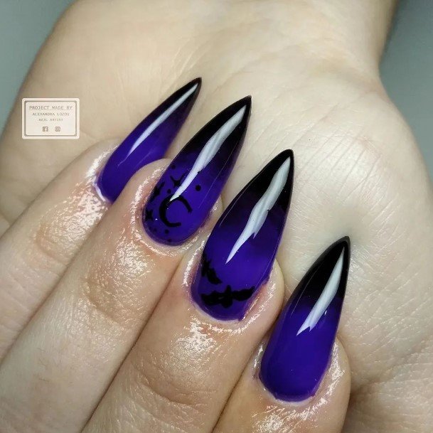 Purple Ombre Womens Nail Ideas