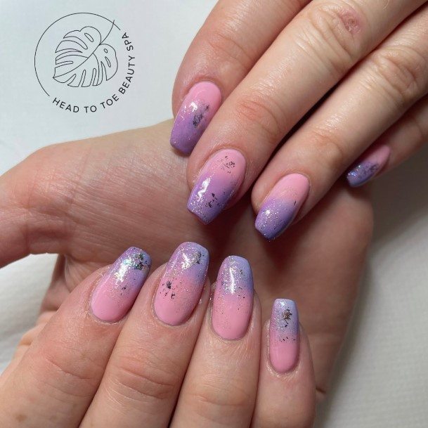 Purple Ombre Womens Nails