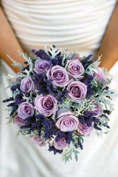 Purple Rose Wedding Bouquet