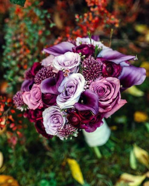 Purple Rose Wedding Flowers