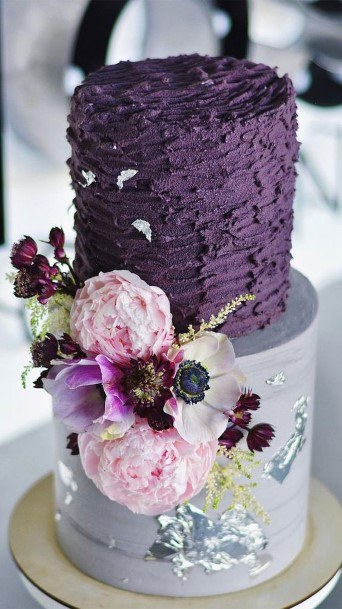 Purple Shaded Buttercream Wedding Cake