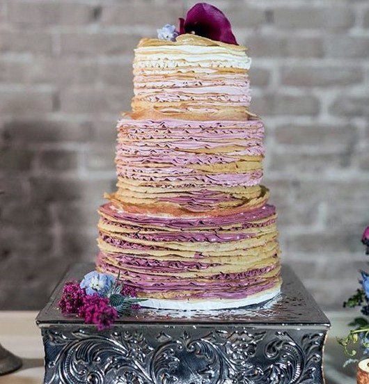 Purple Swirls Unique Wedding Cake