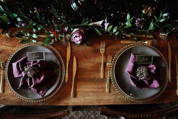 Purple Table Cloth Gothic Wedding Decor