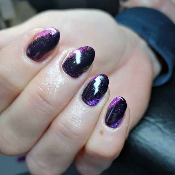 Purple Toned Cat Eye Nails