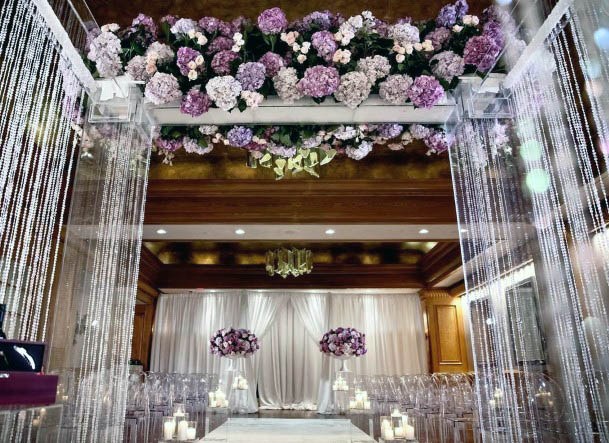 Purple Wedding Flowers Ceiling Decor