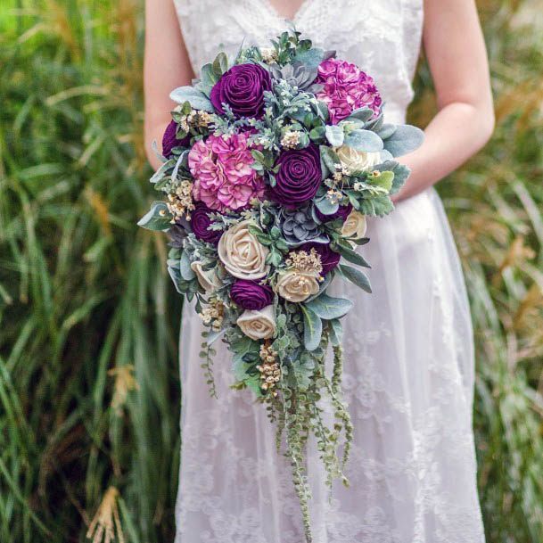 Purple Wedding Flowers Cluster