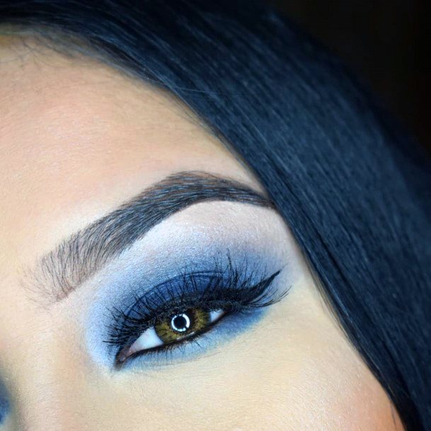 Purplish Blue And Grey Eyeshadow Women