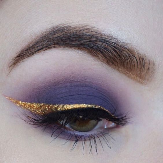 Purplish Gold Eye Makeup Looks Women