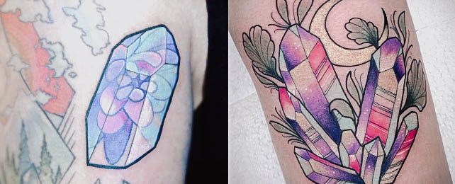 Top 100 Best Quartz Tattoos For Women – Crystal Mineral Design Ideas