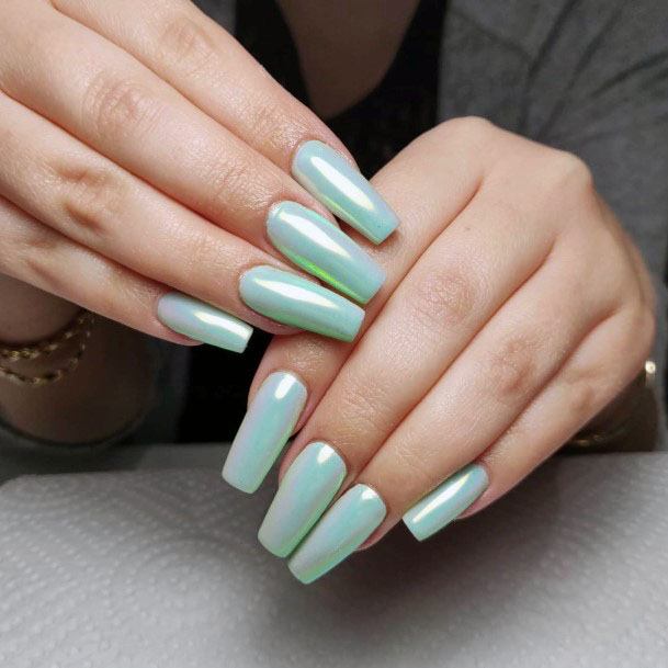 Radiant Mint Nails Women