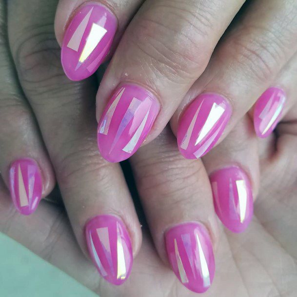 Radiant Pink Glass Nails Women