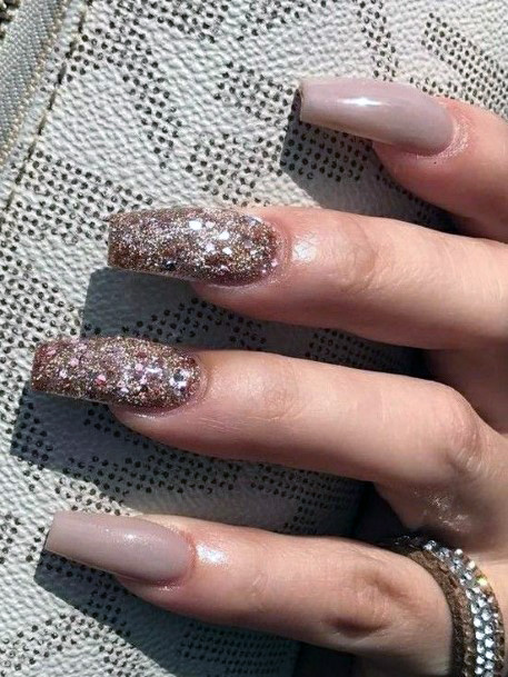 Radiating Sparkles Square Nails