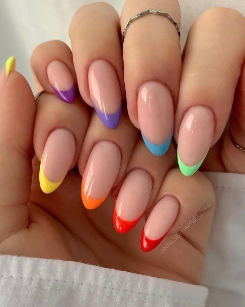 Rainbow Finernail Design Ideas For Girls