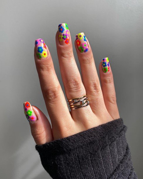 Rainbow Nail Feminine Designs