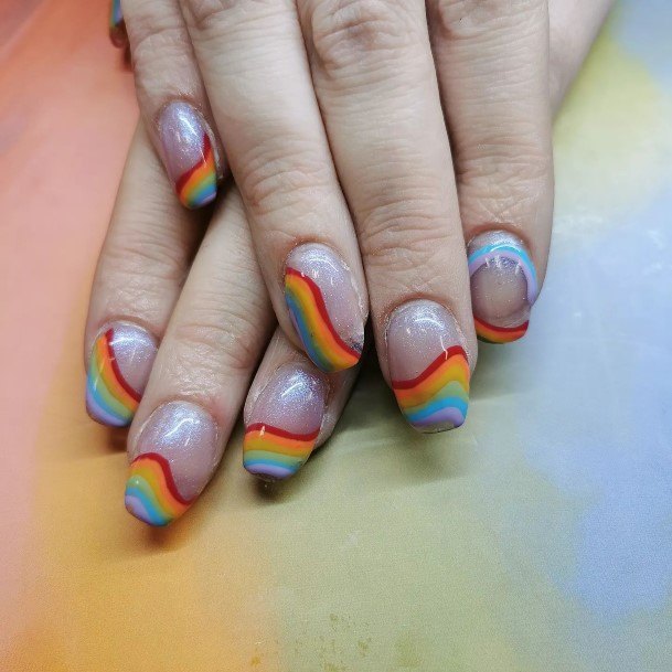 Rainbow Nail For Ladies