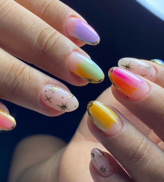 Rainbow Nails Feminine Ideas