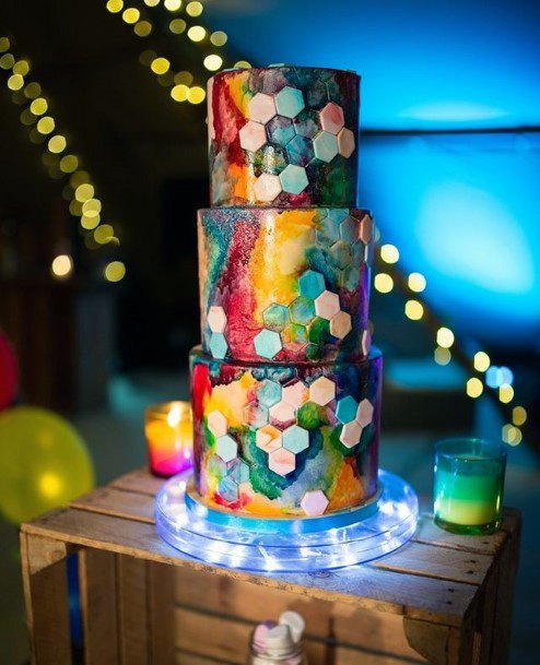 Rainbow Unique Wedding Cake