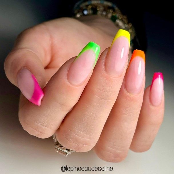 Rainbow Womens Feminine Rainbow Nails