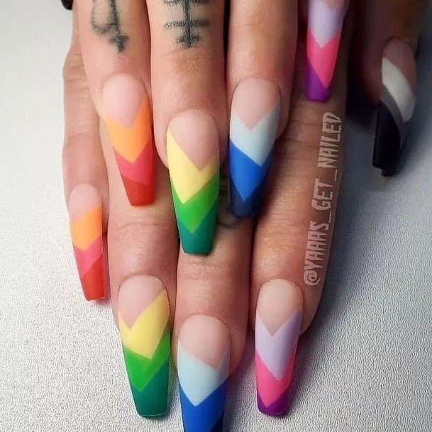 Rainbowic Womens Rainbow Nail Designs