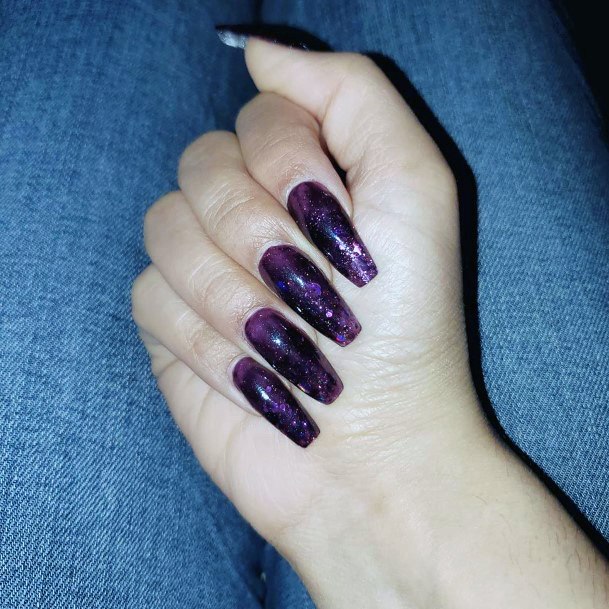 Raisin Dark Purple Nails Women