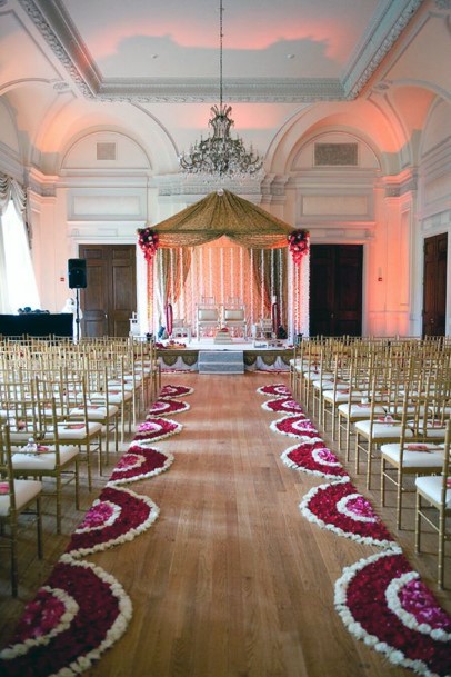 Rangoli Art Aisle Indian Wedding Flowers